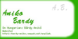 aniko bardy business card