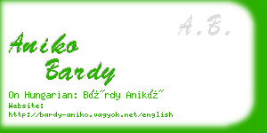 aniko bardy business card